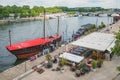 Restaurant by Seine river in 13th arrondissement of Paris