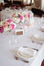 Restaurant Served table for wedding Royalty Free Stock Photo