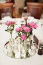 Restaurant Served table for wedding Royalty Free Stock Photo
