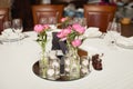 Restaurant Served table for wedding Royalty Free Stock Photo