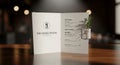 Restaurant setting featuring a menu titled \
