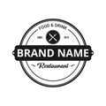 Restaurant Shop Design Element in Vintage Style for Logotype, Label, Badge and other design. Fork and spoon retro vector