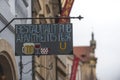 Restaurant sign in Prague, Czech Republic Royalty Free Stock Photo