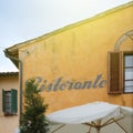 Restaurant sign Ristorante on a building caligraphic Royalty Free Stock Photo