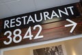 Restaurant 3842 sign Royalty Free Stock Photo