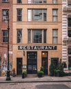 Restaurant sign in Soho, Manhattan, New York