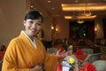Restaurant staff in kimono Royalty Free Stock Photo