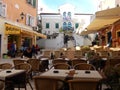 RESTAURANT IN A STREET IN ROVINJ, CROATIA Royalty Free Stock Photo