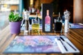 Restaurant table, arrangement.