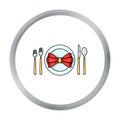 Restaurant table cartoonting icon in cartoon style isolated on white background. Restaurant symbol stock vector