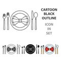 Restaurant table cartoonting icon in cartoon style isolated on white background. Restaurant symbol stock vector