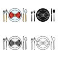 Restaurant table cartoonting icon in cartoon style on white background. Restaurant symbol stock vector