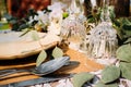 Restaurant table decorated for celebration event Royalty Free Stock Photo