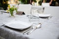 Restaurant table detail Royalty Free Stock Photo