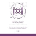 Restaurant Table Dish Food Service Banner With Copy Space