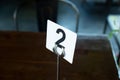 Restaurant table number two Royalty Free Stock Photo