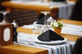 Restaurant table served for dinner Royalty Free Stock Photo