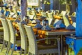 Restaurant tables and chairs on street