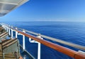 Restaurant tables on the open deck of cruise ship Royalty Free Stock Photo