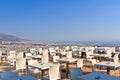 Restaurant tables with panoramic view of athens town