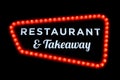 Restaurant and take away neon sign Royalty Free Stock Photo