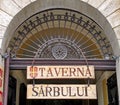 Logo of Romanian restaurant Taverna Sarbului - landmark attraction in Brasov, Romania