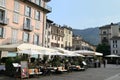 Restaurant terrace in the city of Como Royalty Free Stock Photo