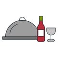 Restaurant tray server with wine