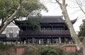 Restaurant in a typical historical building on West Lake in Hangzhou, China Royalty Free Stock Photo