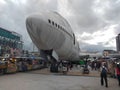 Restaurant under an airplane.