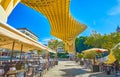 Restaurant under Metropol Parasol construction in Seville, Spain