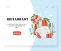 Restaurant vector website landing page design template Royalty Free Stock Photo