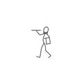 Restaurant waiter, cook stick figure