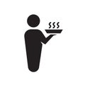 Restaurant waiter icon isolated on a white background. Vector illustration. Royalty Free Stock Photo