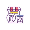Restaurant waste management RGB color icon Royalty Free Stock Photo
