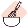 Restaurant whisk, icon Royalty Free Stock Photo