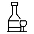 Restaurant wine bottle icon, outline style