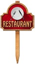 Restaurant - Wooden Sign with Pole