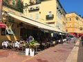 Restaurants and cafes at Cours Saleya, Nice, South of France Royalty Free Stock Photo