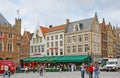 The restaurants of Markt Square in Bruges