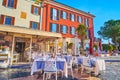 The restaurants on Piazza Giosue Carducci, Sirmione, Italy