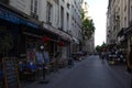 Restaurants and shops on Rue Saint-Martin Paris