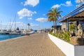 Restaurants and shops in Puerto Calero port Royalty Free Stock Photo