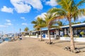 Restaurants and shops in Puerto Calero port Royalty Free Stock Photo