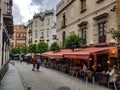 Restaurants in a street in Seville