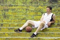 Resting basketball player Royalty Free Stock Photo