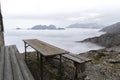 Resting bench above the clouds