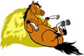 Resting cartoon horse