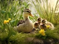 Resting Ducklings Made With Generative AI illustration