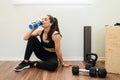 Resting after finishing a cross-training workout Royalty Free Stock Photo